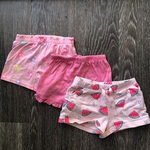 Three pairs of Pink shorts for size 18m